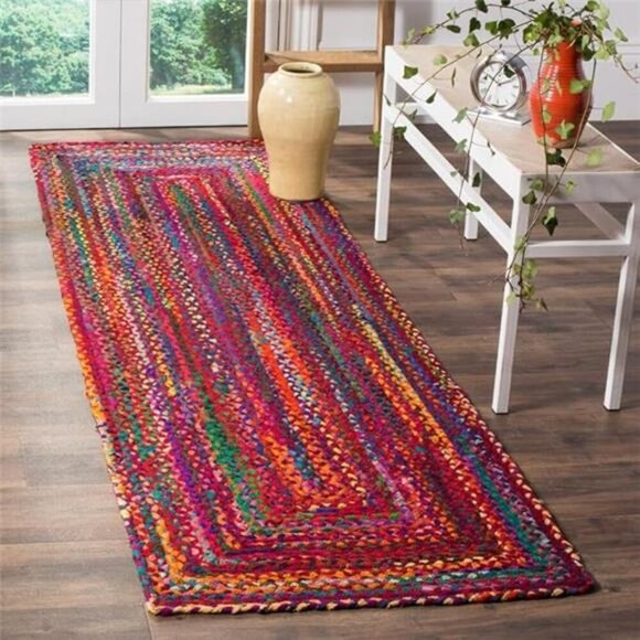 NEW Multicolor Boho Cotton Area Runner Rug - Picture 5 of 5